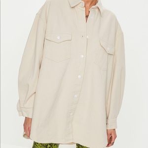 Missguided Super Oversized Boyfriend Shirt in Sand